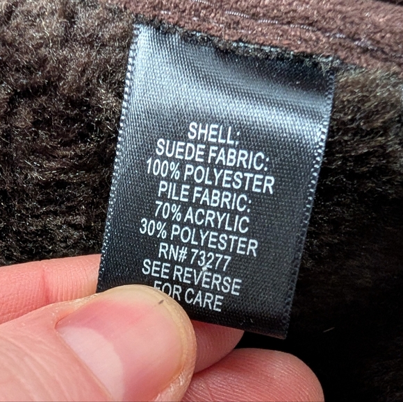 Sonoma Life + Style Women's Brown Suede Winter Jacket with Hood Size Large - Picture 4 of 7